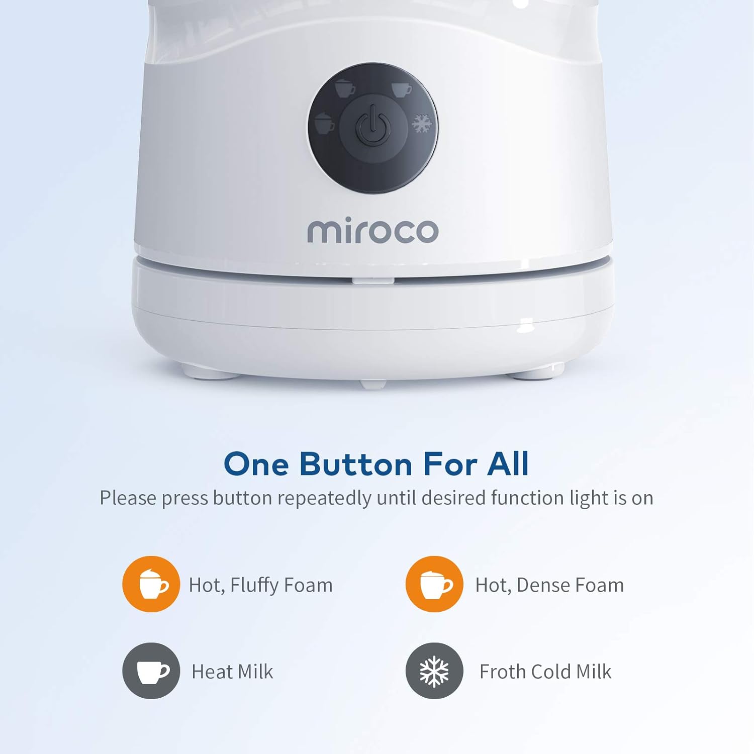 Milk Frother Miroco Electric Milk Steamer Automatic Soft Foam Maker Cold Hot Milk Warmer Silent Operation for Cappuccino, Latte, Coffee White: Kitchen & Dining