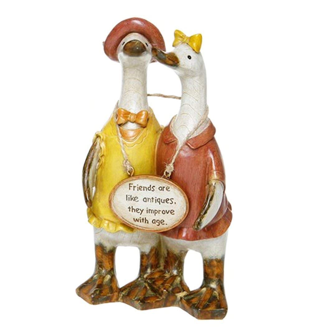 Double Trouble Chatty Friends Duck Sign Shabby Chic Ornaments (Friends Improve With Age)