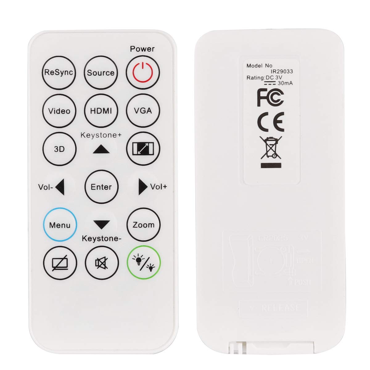 Aimdio IR29033 Remote Control for Optoma DAESSGL DAESSGN DAEXSGL DS344 DS346 DW346 DX345 DX346 H112e H182X S310e S315 S316 W310 W312 W316 X312 X315 X316 Projector Controller