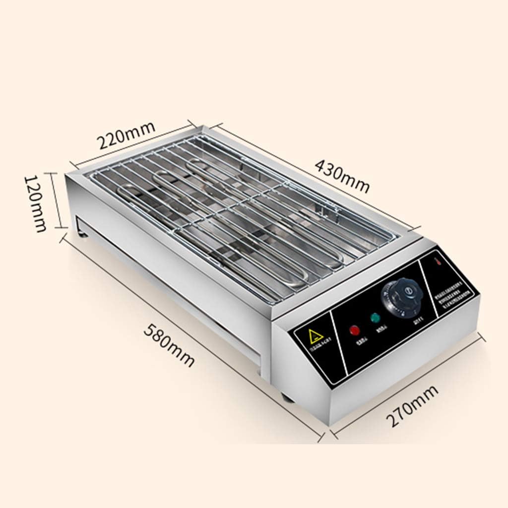 review Shelf Barbecue Grill, Electric Grill, Indoor and Outdoor use, Adjustable Temperature Regulator, Removable drip Tray and Spice Rack, Indoor Smoke-Free Electric Grill, Fast Heating and Easy to Clean