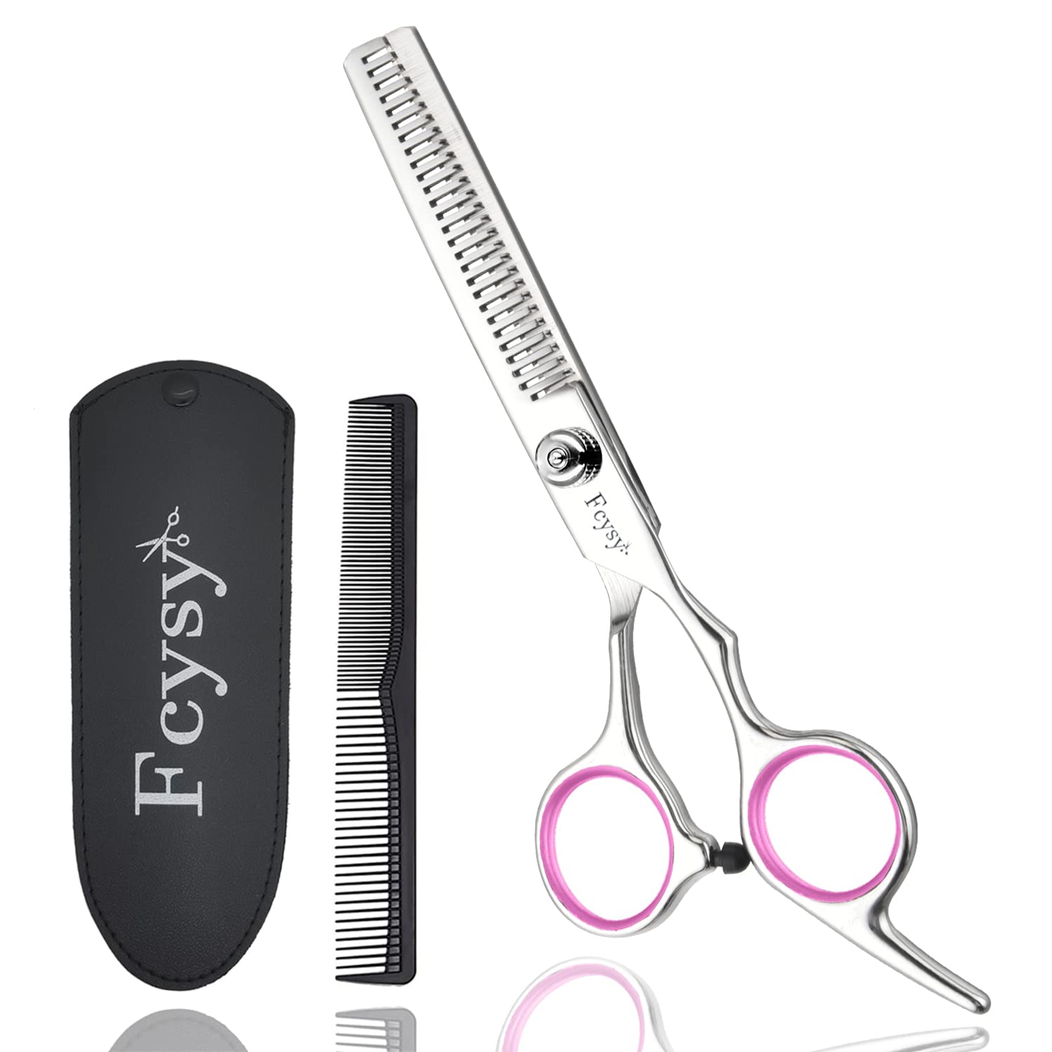 Fcysy Hair Thinning Scissors with Comb - Layering Scissors Kit, Texturising Blending Shears for Men & Women