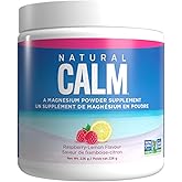 Natural Calm Magnesium Citrate Powder (Raspberry Lemon Flavour), 226g - Quick Absorbing - Loved Magnesium Drink