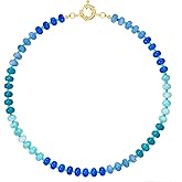 KELORIS PATH Beaded Gemstone Necklaces for Women, Boho Colorful Bead Choker Necklace, Natural Stone Handmade Summer Jewelry for Beach