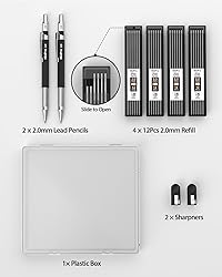 Nicpro 2mm Welder Mechanical Pencil Set with 48PCS