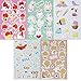 Bellzi Cute Animal Sticker Character Fun Value Pack (5 Sheets) - Decorative Sticker Sheet Collection for Scrapbooking, Calendars, Arts, Kids Crafts, Album, Bullet Journals, Planners, Diaries, Laptops