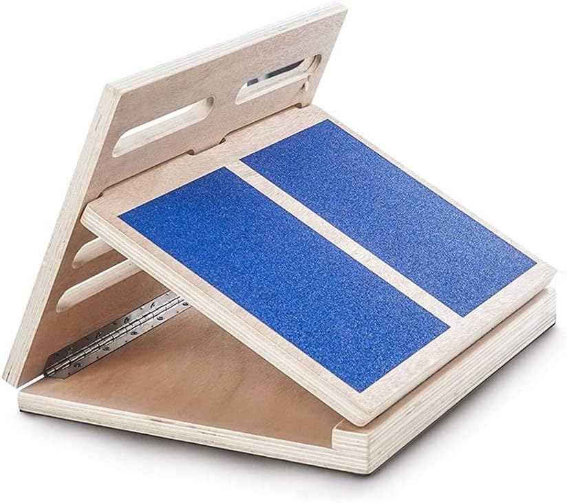 Professional Adjustable Wooden Incline Slant Board - Calf Stretcher - Increase Flexibility, Mobility, Pain Relief - 4 Positions Calf Foot Stretch Wedge,Blue