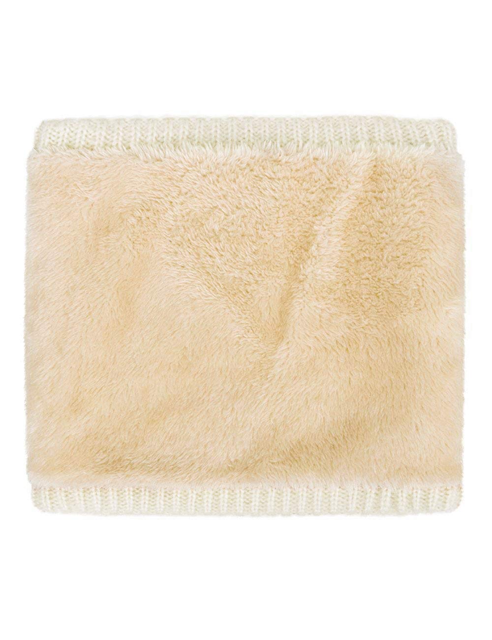 EVRFELAN Infinity Scarf Winter Women Circle Loop Scarves Warm Kids Neck Warmer Chunky Knit Soft Thick Fashion Ladies Accessories Ribbed Girls Men Boy Collar (Beige)