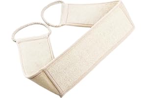 Body Scrub Towel 31.5in Natural Sisal Exfoliating Cloth with Hand Loops, Reusable Shower Back Scrubber for Cleansing and Full