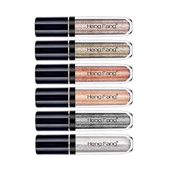 MAYCREATE Phenovo Shinning Liquid Makeup Glitter Glow Eye Shadow Shimmer, A (6pcs/Set)