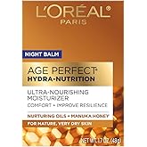 L'Oreal Paris Skincare Age Perfect Hydra Nutrition Ultra Nourishing Honey Night Balm, Face Moisturizer to Comfort, Improve Resilience on Dry Skin, Manuka Honey and Nurturing Oils, 1.7 oz.