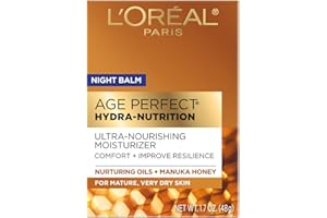 L'Oreal Paris Skincare Age Perfect Hydra Nutrition Ultra Nourishing Honey Night Balm, Face Moisturizer to Comfort, Improve Resilience on Dry Skin, Manuka Honey and Nurturing Oils, 1.7 oz.
