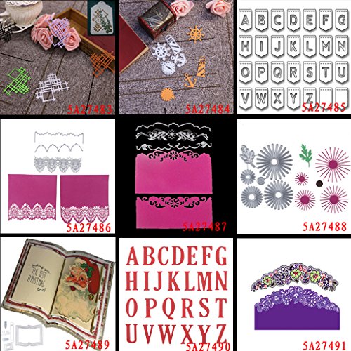 SaroraAlphabet Cutting Dies Stencil DIY Scrapbooking Embossing Album Paper Card Craft - Thumbnail 5