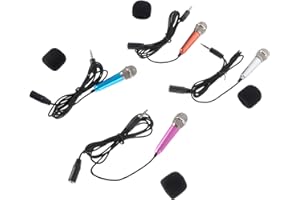 Toyvian 4pcs Portable Mini Microphones for Phone Laptop Recording, Dynamic Handheld Microphone Set