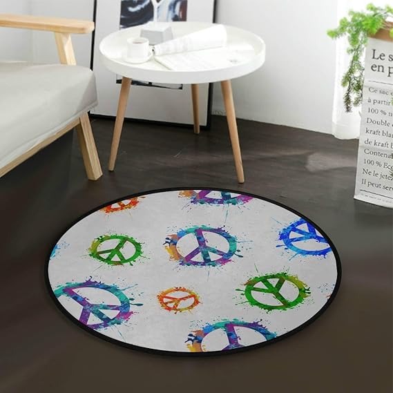 Amazon.de: Generies Teppiche Wohnzimmer Bunte Friedenszeichen Glück