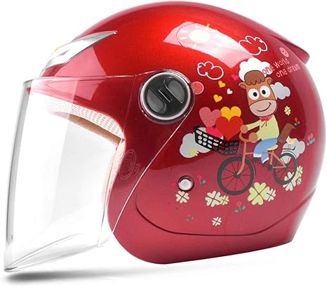 Amazon Co Jp Nj ヘルメット 子供のヘルメットの自転車の少年少女の赤ちゃん四季の漫画のヘルメットの半ヘルメット 色 Red サイズ さいず 30x21cm ホーム キッチン