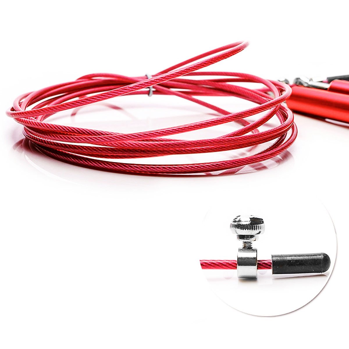 Fypo Jump Rope, Adjustable Fitness Training Boxing WOD MMA High Speed Skipping Exerciser Jumping Workout Easy to Carry Premium Quality 10 ft Cable(Rose Red)