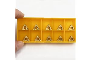 GBJ MMT11ER AG60 1/4" Threaded Carbide Inserts For machining Iron and Steel parts Suitable for SER/SEL Threading Holders (11ER AG60 Gold)