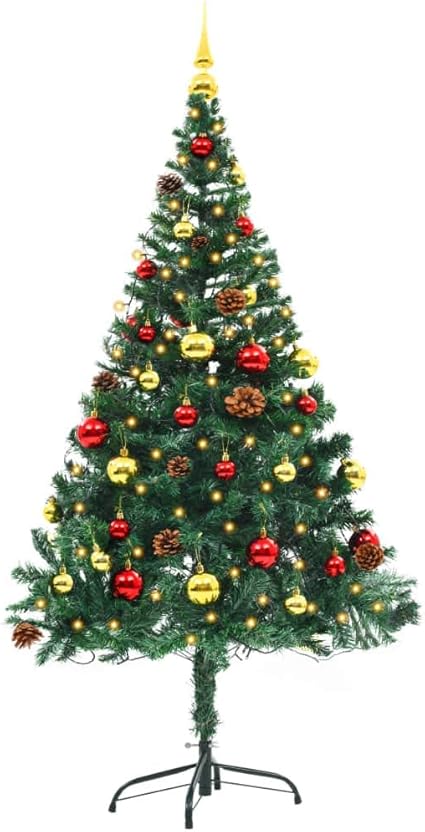 vidaXL Künstlicher Weihnachtsbaum Geschmückt 150cm Grün Christbaum 