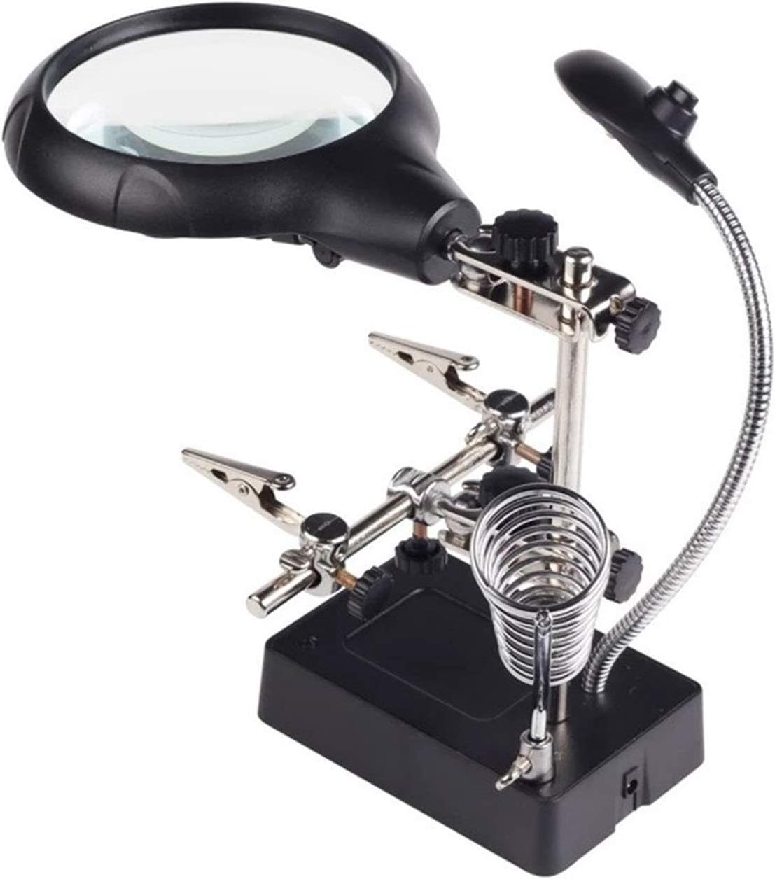 Magnifier Desk Magnifying Glass with Light 10x HD Lens Hands Free