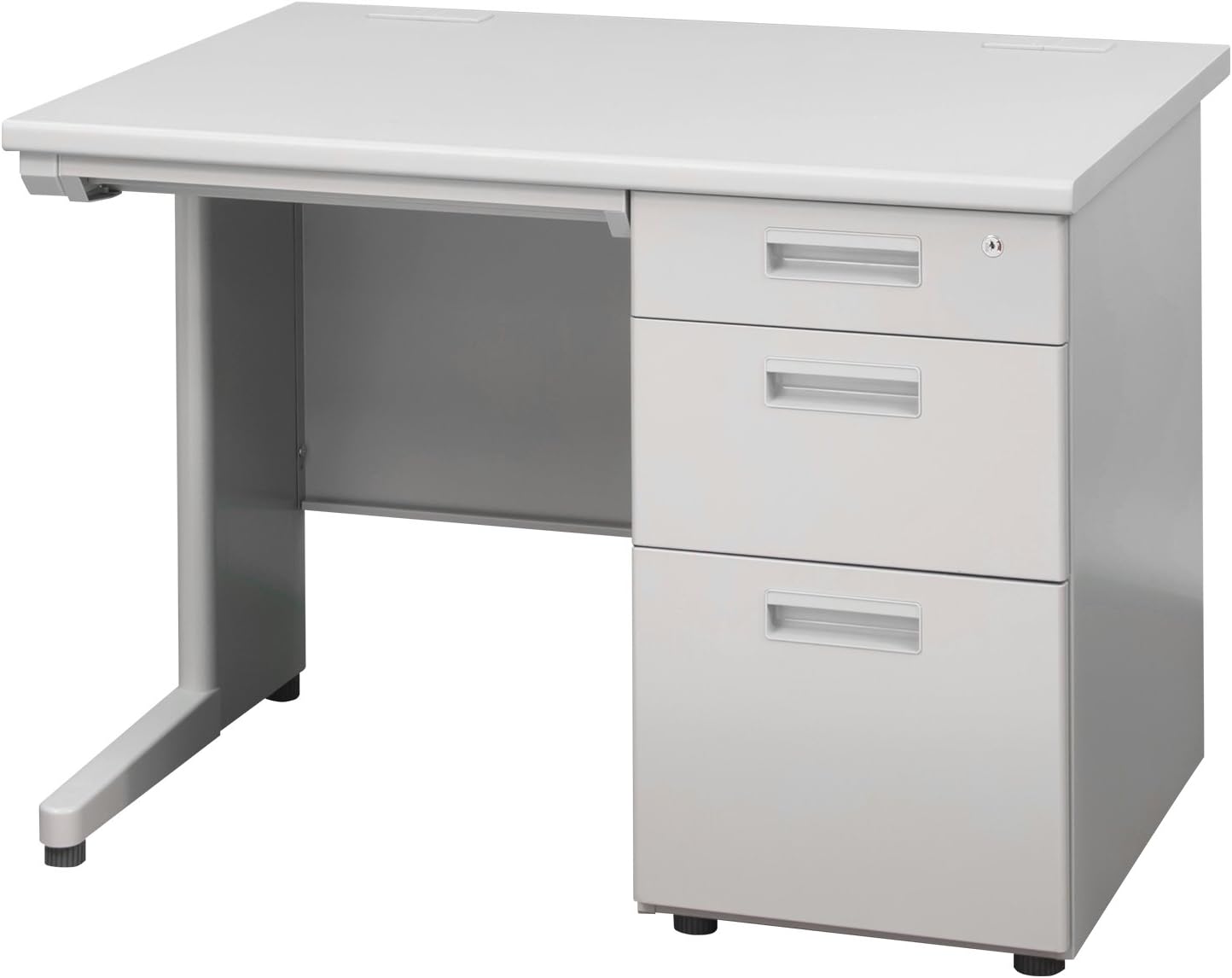 Amazon 届け先法人限定 オフィスコム オフィスデスク 事務机 スチールデスク 片袖机 幅1000×奥行700mm ニューグレー OC