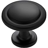 Ravinte 30 Pack 1-1/4 inch Matte Black Zinc Euro-Style Cabinet Knobs, Drawer Pulls & Door Handles