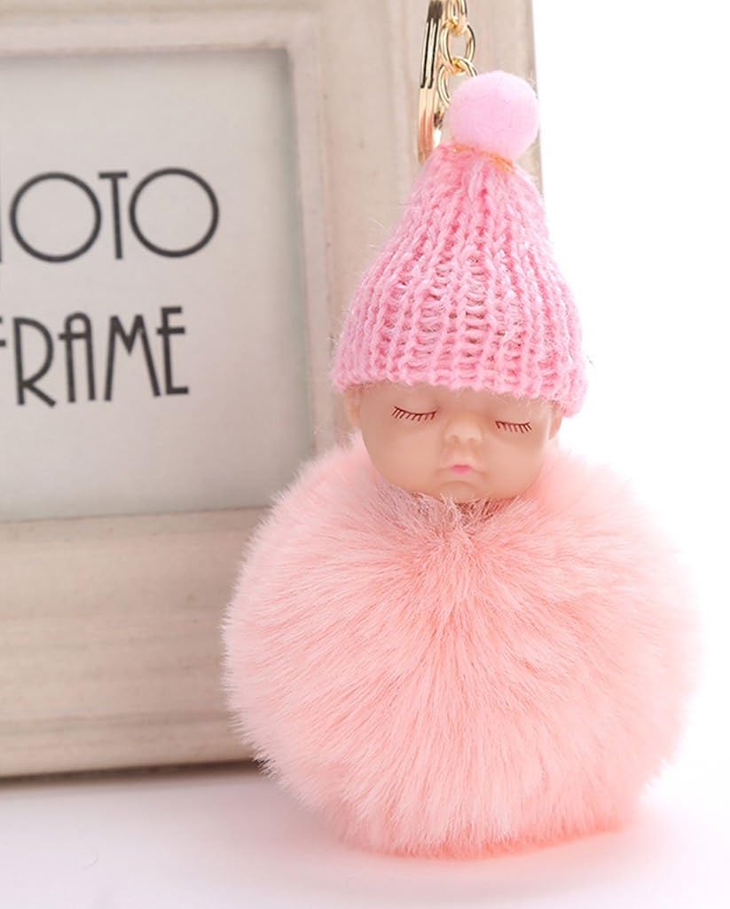 Cuigu Dormir Bebe Poupee Porte Cles Porte Cles Clip Pour Sac A Dos Sac A Main Sac A Main Sacs Accessoires Pompon Faux Lapin Fourrure Sacs Pendentif Mignon Cadeaux Femme Bagages Zwembaddebeemd Nl