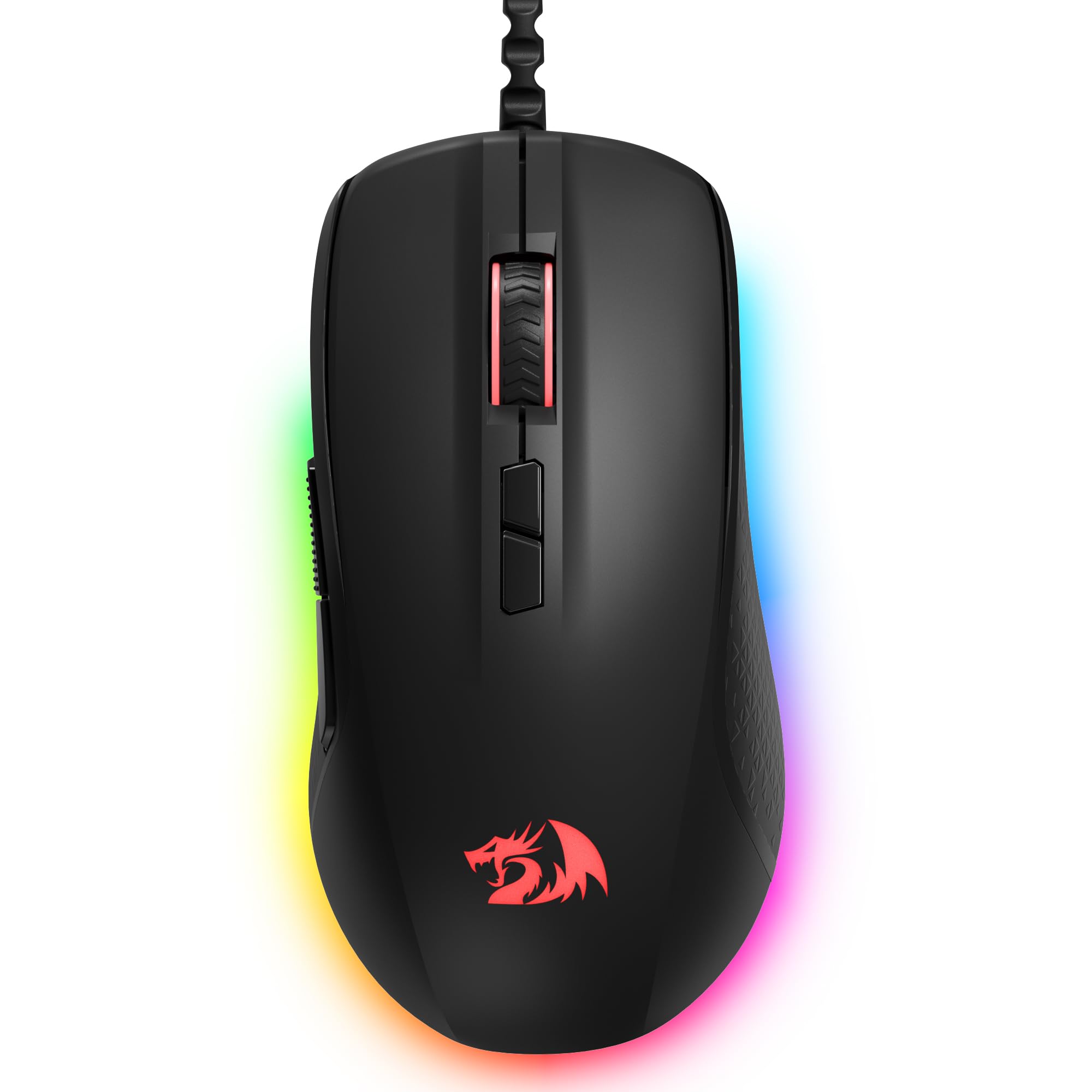 Redragon Wired Gaming Mouse, Black PC Gaming Mice with RGB Backlits, 7 Programmable Macro Buttons, Max 12800 DPI, 1000Hz Polling Rate, Cool Corded Optical Mouse for Computer/PC/Laptop/Gamer, M718-AIR