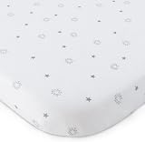 SPRINGSPIRIT Next to Me Crib Sheets Fitted 83x50cm Grey White Stars 2 Pack view 3