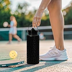 SANDJEST Leopard Water Bottle 32oz Stainless Steel