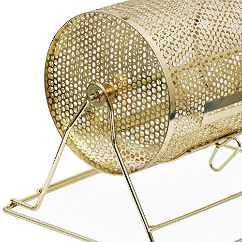 Yaheetech Brass Plated Casino Raffle Ticket Drum Lottery Spinning