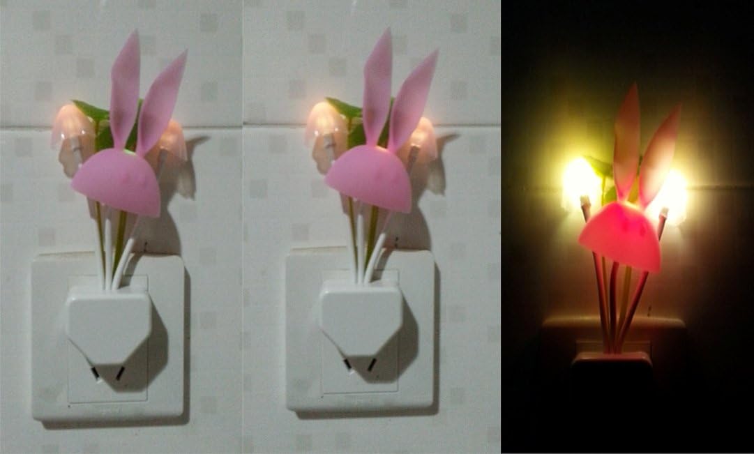 "Aiqite" "Rabbit and Plant on the Wall" LED Night Light with Photosentive Switch (Rabbit and Plant)