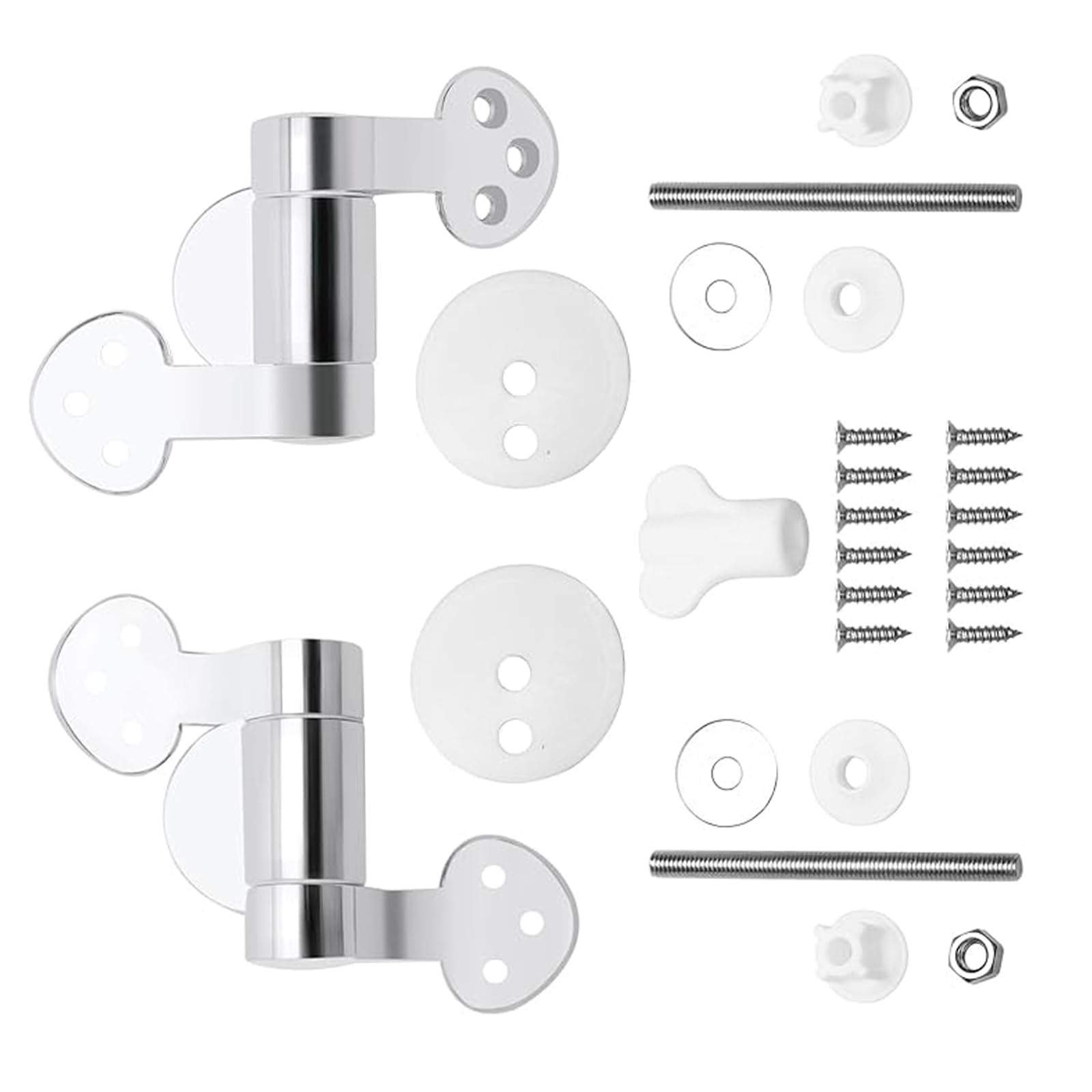 Bamyli Toilet Seat Hinges,Soft Close Toilet Seat Fittings,Toilet Seat Fixing Kit,Replacement Toilet Seat Hinges with Fittings Accessories and Repair Parts, for Most Wooden Resin Seat