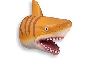 Wild Play Puppets Deluxebase for Kids - Realistic Tiger Shark Hand Puppets for Children. Made from Eco Friendly and Natural Latex Rubber, A Ocean Animal Toy Puppet for Pretend Play for Boys and Girls