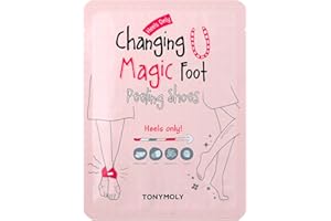 TONYMOLY Changing U Magic Foot Peeling Shoes – Exfoliating Foot Mask with AHA & Watermelon Extract for Dry, Cracked Heels & Callus Removal, Baby Soft Feet Spa Treatment, 1 Pair