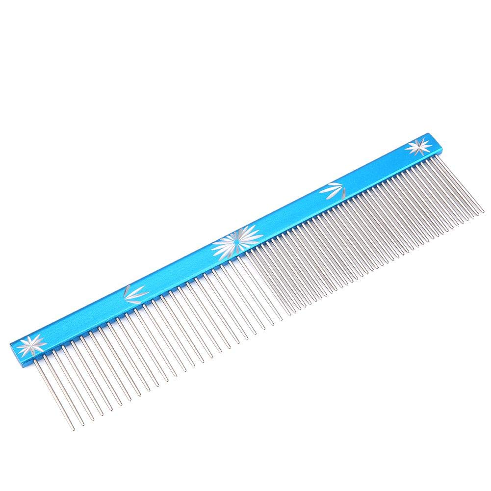Stainless Steel Pet Grooming Comb for Dogs and Cats - Anti-Static Hair Shedding Brush with Different Spaced Rounded Teeth, 3 Colors