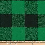 Robert Kaufman Kaufman Mammoth Flannel Buffalo Check Large Fabric by the Yard, Green