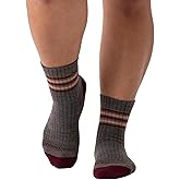 Wide Open Micro Crew Women's Merino Wool Socks - Multi Stripe Everyday Wide Ankle Socks for Wide Feet