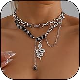 TACBSP Gothic Snake Choker Necklace for Women Men Punk Snake Necklace Goth Snakes Pendant Necklaces Halloween Jewelry Gifts