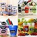 Thunder 48 Packs Chalkboard Labels Premium Waterproof Stickers and White Color Liquid Chalk Pen for Jars, Boxes, or Personalizing Anything
