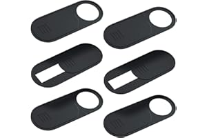 HKDGYHON Computer Camera Cover Slide, 0.028 Inch Ultra-Thin Camera Blocker for Protect Your Privacy Security, Camera Cover Accessories Fits MacBook Pro & Air, iPhone iPad iMac (Black - 6 Pack)