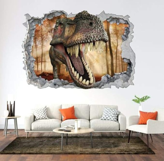 HUJL Wandtattoo 3D Dinosaurier Vinyl Busted Wandaufkleber Aufkleber