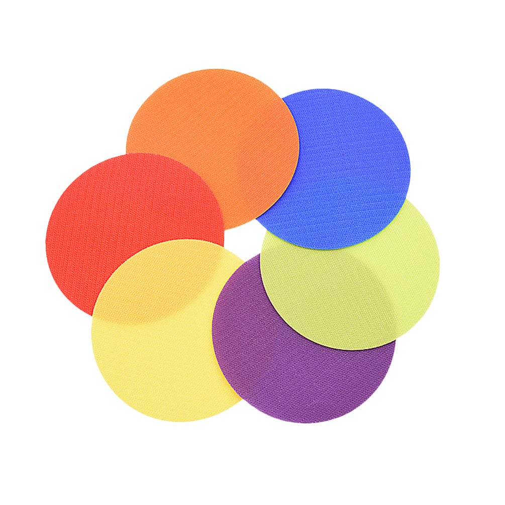 NUOBESTY 48Pcs Spot Markers Anti Slip Rubber Carpet Sitting Spots Markers for Drills Training Soccer Football Basketball Footwork Kids School Teaching Marker Field