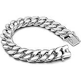Men 925 Sterling Silver Solid Miami Cuban Link Chain Bracelet -10MM - 12MM- Curb Cuban Bangle 7" 7.5" 8" 8.5" 9" 9.5"10" Thick Big Link Man Teen Boys Jewelry Gift, 7.5 inches, no gemstone