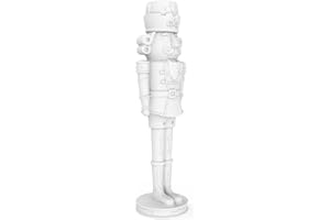 Step2 Nutcracker Prince Holiday DIY Décor, 6-Foot Tall (1.8m) Plastic Statue with Festive Centerpiece Appeal, Indoor/Outdoor, White
