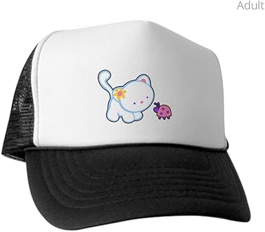 Amazon Com Royal Lion Trucker Hat Baseball Cap Kitty Saying Hello To Ladybug Red White And Blue Clothing