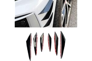Jawmoy 6 PCS Car Spoiler, Car Front Bumper Lip Splitter, Carbon Fiber Spoiler, Car Body Auto Anti Collision Strip Decoration, Car Sticker (Glossy Black)
