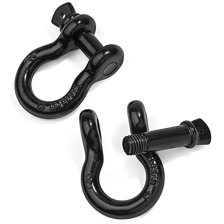 2 Pakete schäkel hochfest Vault Cargo Management Schwarze schäkel groß perfekt Befestigen Rundschlinge, hebegurte, Slackline,
