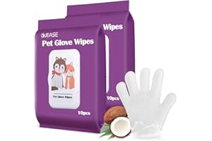 GJEASE Pet Cleaning Bathing Wipe Gloves for Dogs & Cats,Extra Thick Nourish Fur Grooming Wipe Gloves for Face and Paws & Butt,Pet Wipe Gloves Cleaning,Coconut Scent,for Daily Care and Travel