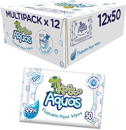 Kandoo Aquas Flushable Aqua Toallitas, Pack de 12: Amazon.es: Salud y cuidado personal