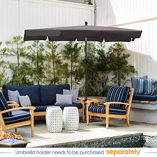 BelleMax Sonnenschirm Balkon Rechteckig 200 x 125 cm Anthrazit Rechteckiger Sonnenschirm mit Schutzhülle Neigungswinkel & Höhe verstellbar Balkonschirm Gartenschirm Terrassenschirm Sonnenschutz UV50+ – Bild 8